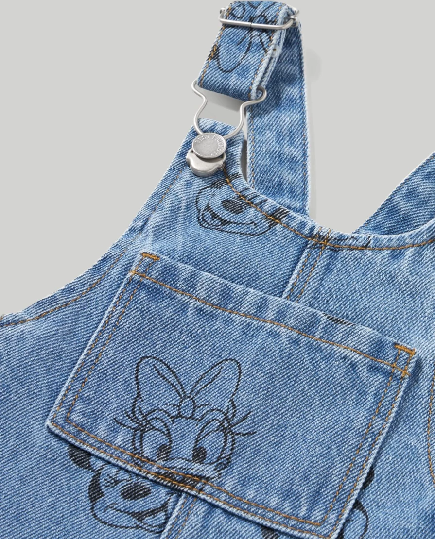 Blukids Newborn Baby Girl's Soft Pure Cotton Denim Overalls