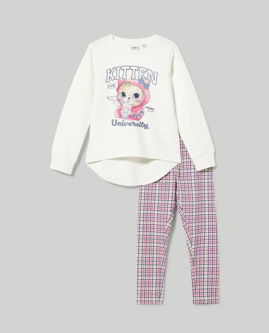 "Blukids Girls' Lightweight Jogging Set - Comfortable Sweatshirt Outfit for Children"