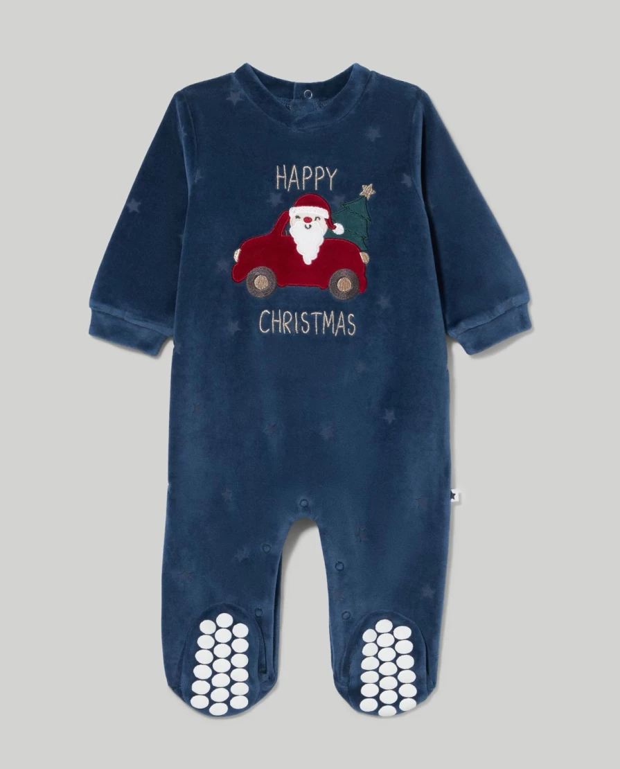 "Blukids Baby Christmas Embroidered Onesie – Festive Holiday Outfit for Newborns"