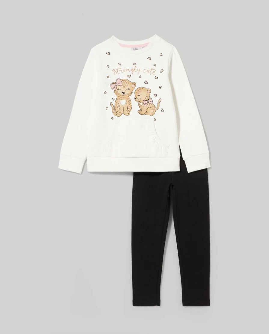 Blukids Girls' Soft Brushed Fleece Jogging Set - Comfortable Kids' Activewear Outfit