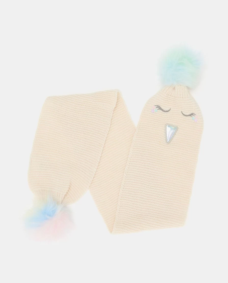 Blukids Children's Embroidered Tricot Scarf with Decorative Applications
