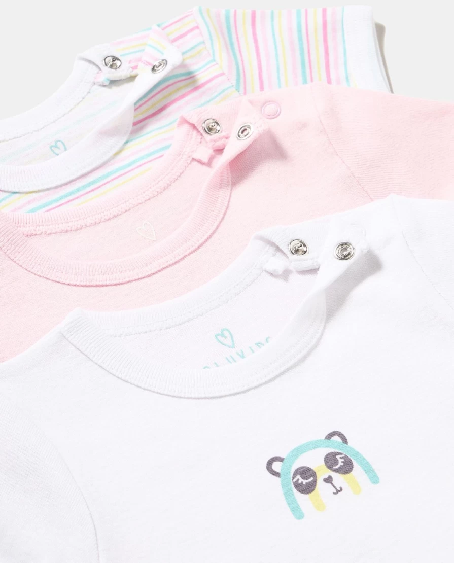 Blukids 3-Pack Newborn Baby Girl Short Sleeve Bodysuits