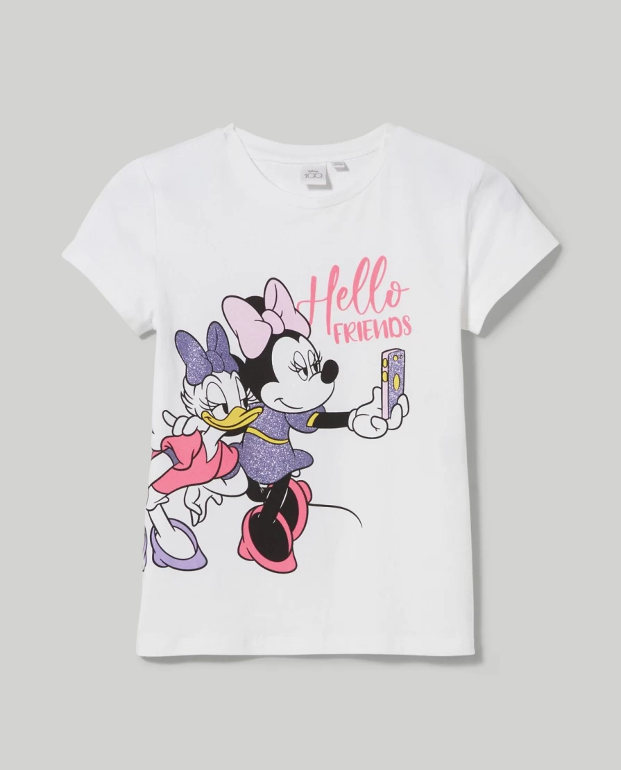 "Blukids Disney Glitter Print T-Shirt for Girls – Sparkling Kids Apparel"