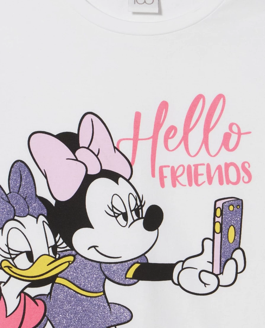"Blukids Disney Glitter Print T-Shirt for Girls – Sparkling Kids Apparel"