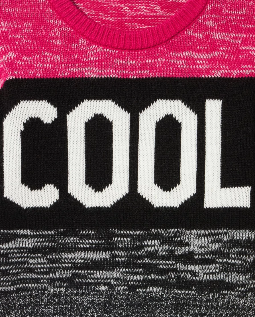 "Blukids Youth Tricot Crewneck Sweater with Jacquard Detail for Girls"
