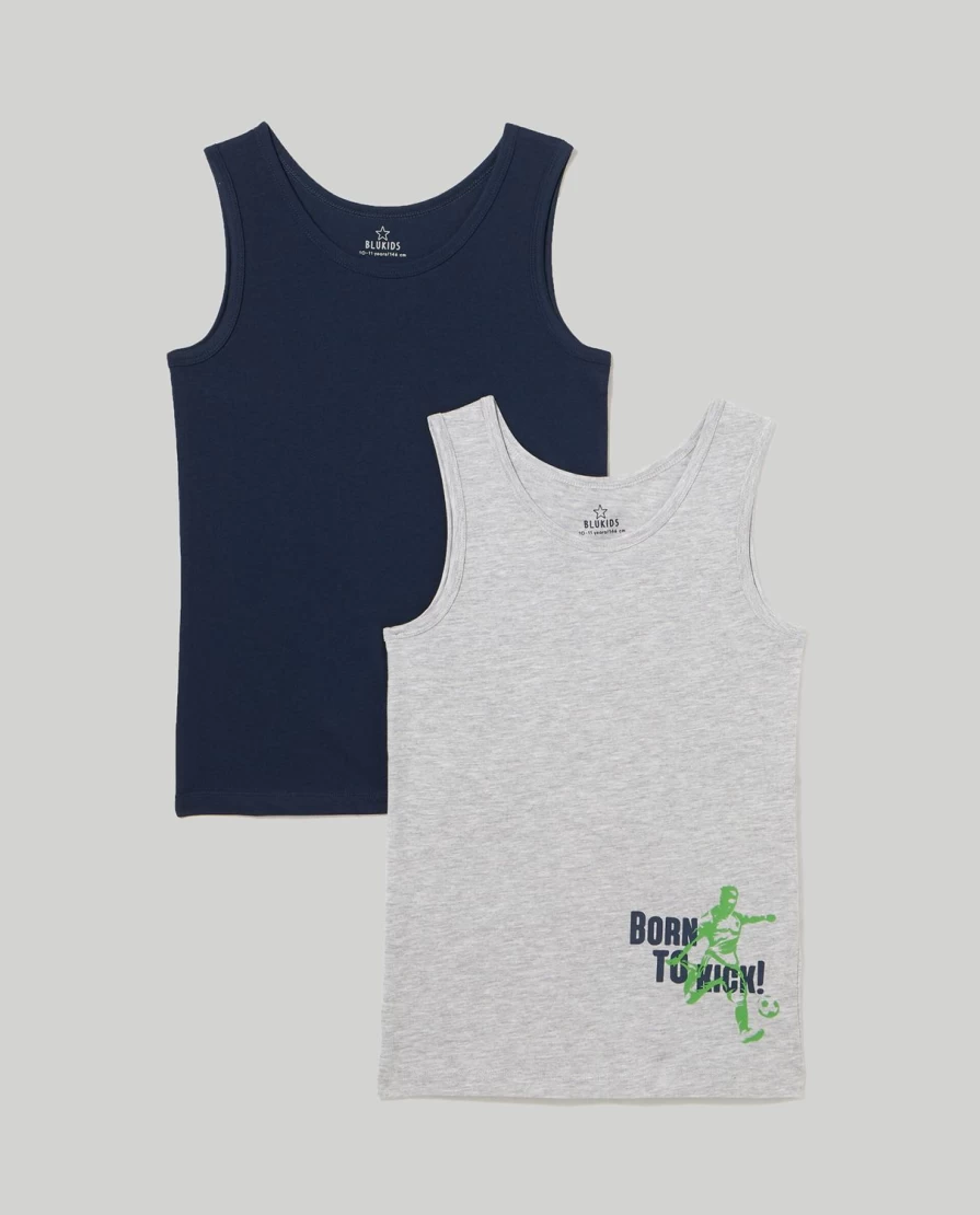 Blukids Youth Boys Cotton Sleeveless Shirts 2-Pack