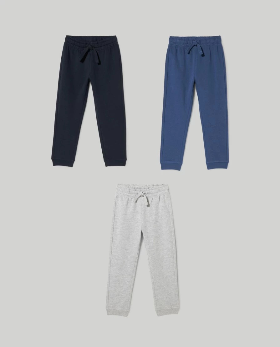 "Blukids 3-Pack Boys' Cotton Joggers - Comfortable Kids' Athletic Pants"