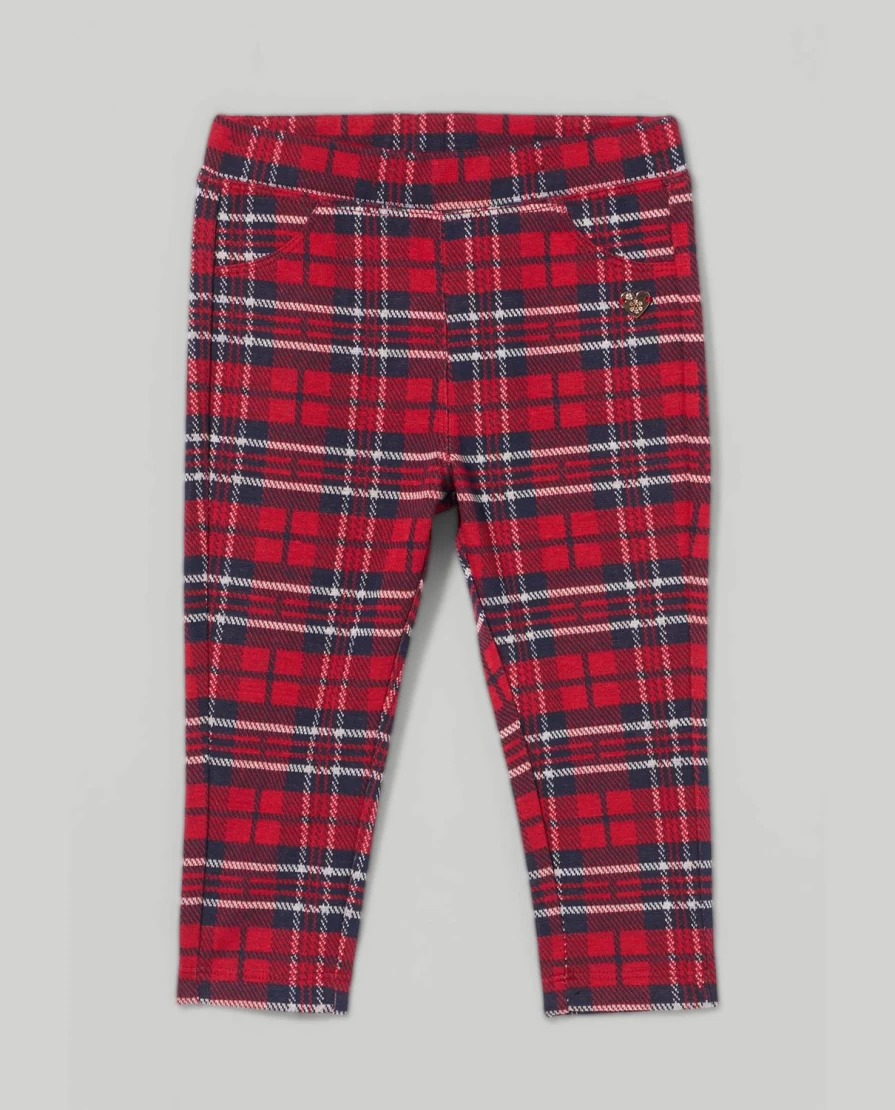 Blukids Newborn Baby Girl Checkered Pattern Leggings