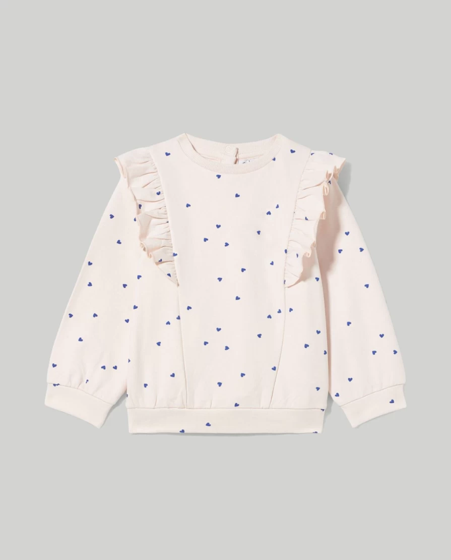 Blukids Newborn Stretch Cotton Ruffled Sweatshirt - Soft Baby Girl & Boy Romper