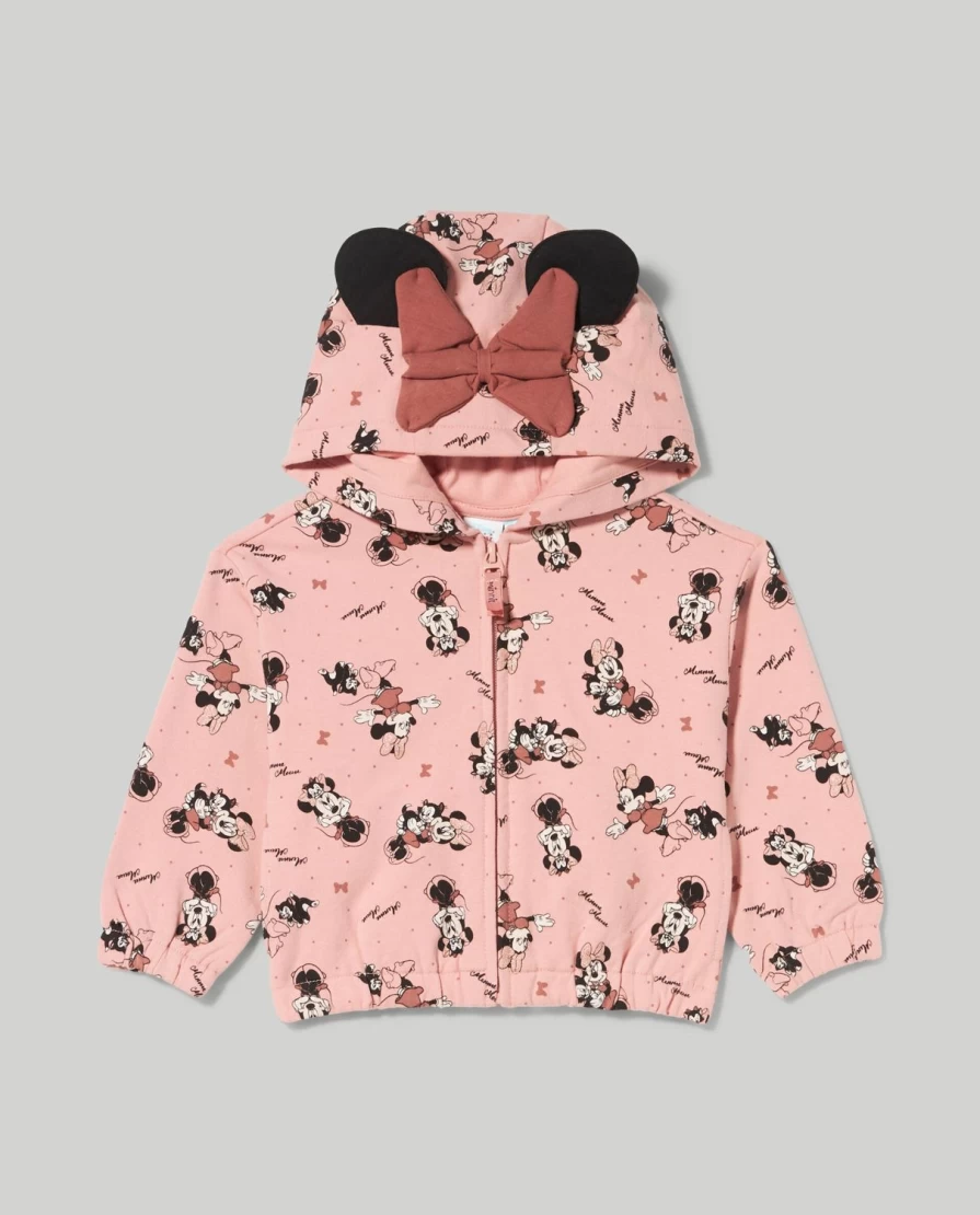 Blukids Newborn Baby Girl Minnie Mouse Hooded Sweatshirt - Soft & Cute Disney-Inspired Pullover