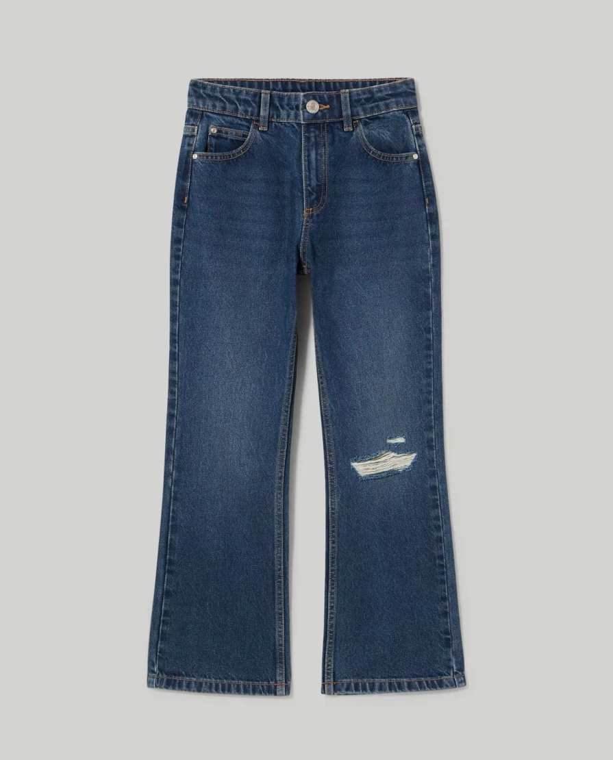 Blukids Youth Cotton Denim Flare Jeans for Girls - Comfortable & Stylish Fit