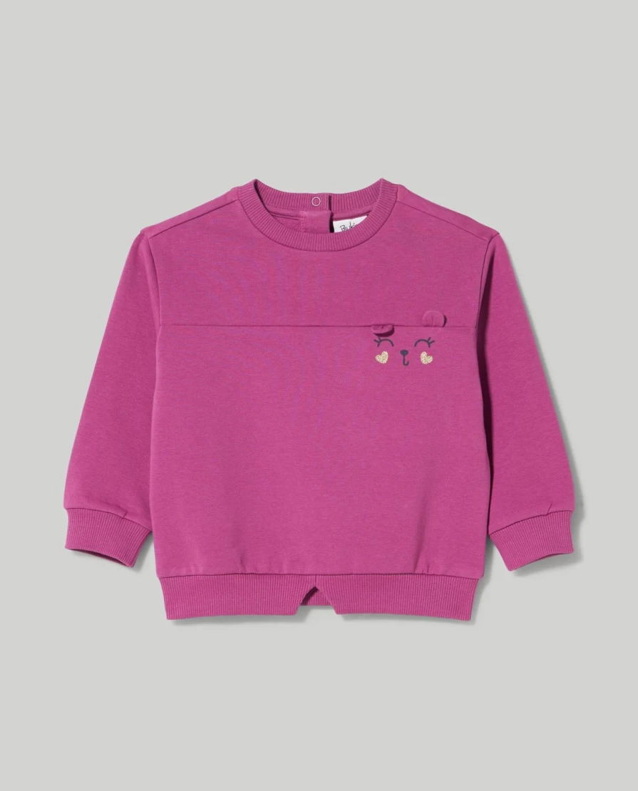 Blukids Newborn Stretch Cotton Sweatshirt with Embroidered Appliques - Soft Baby Boy & Girl Essentials