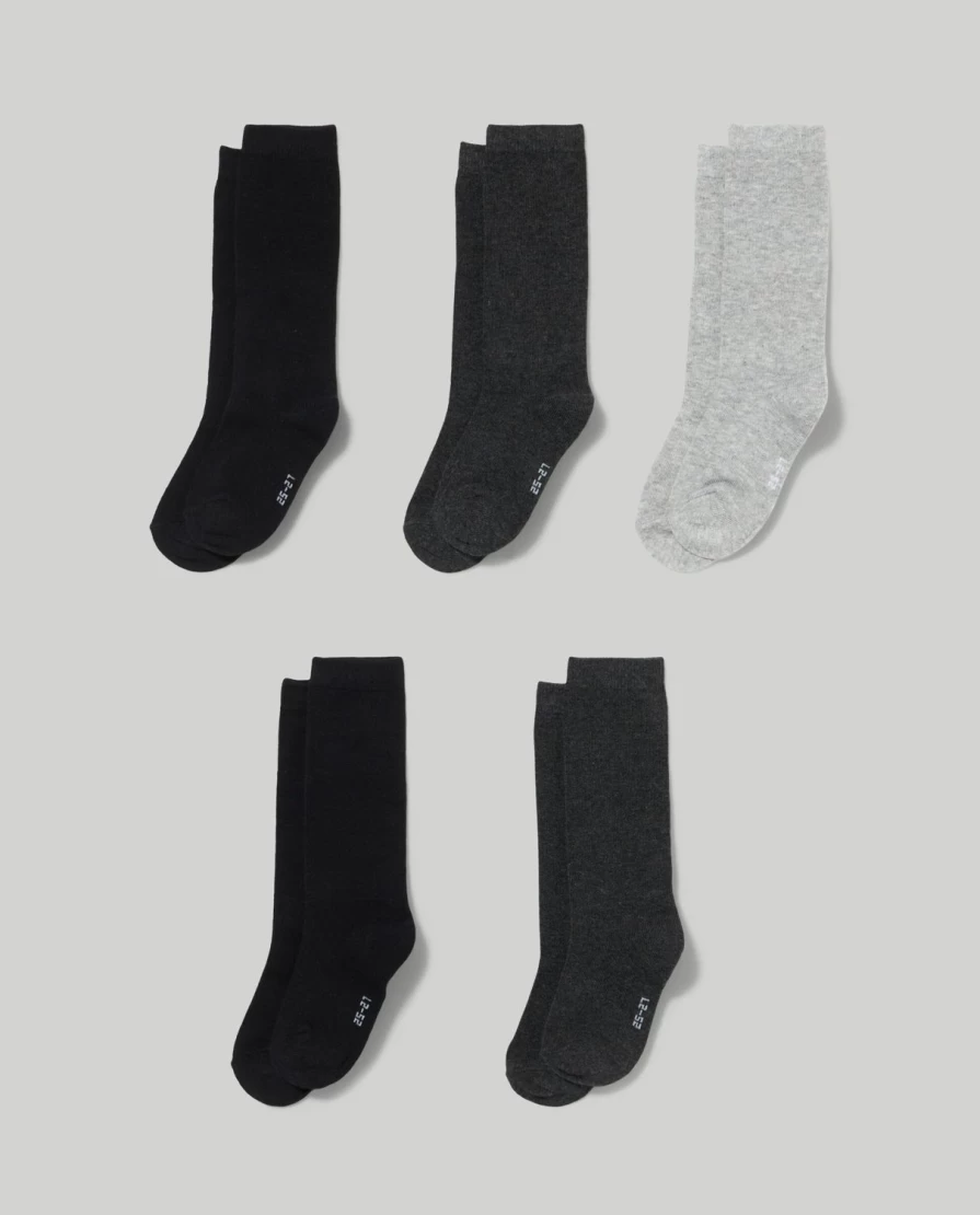 "Blukids 5-Pack Soft Cotton Blend Socks for Kids – Comfortable & Durable"