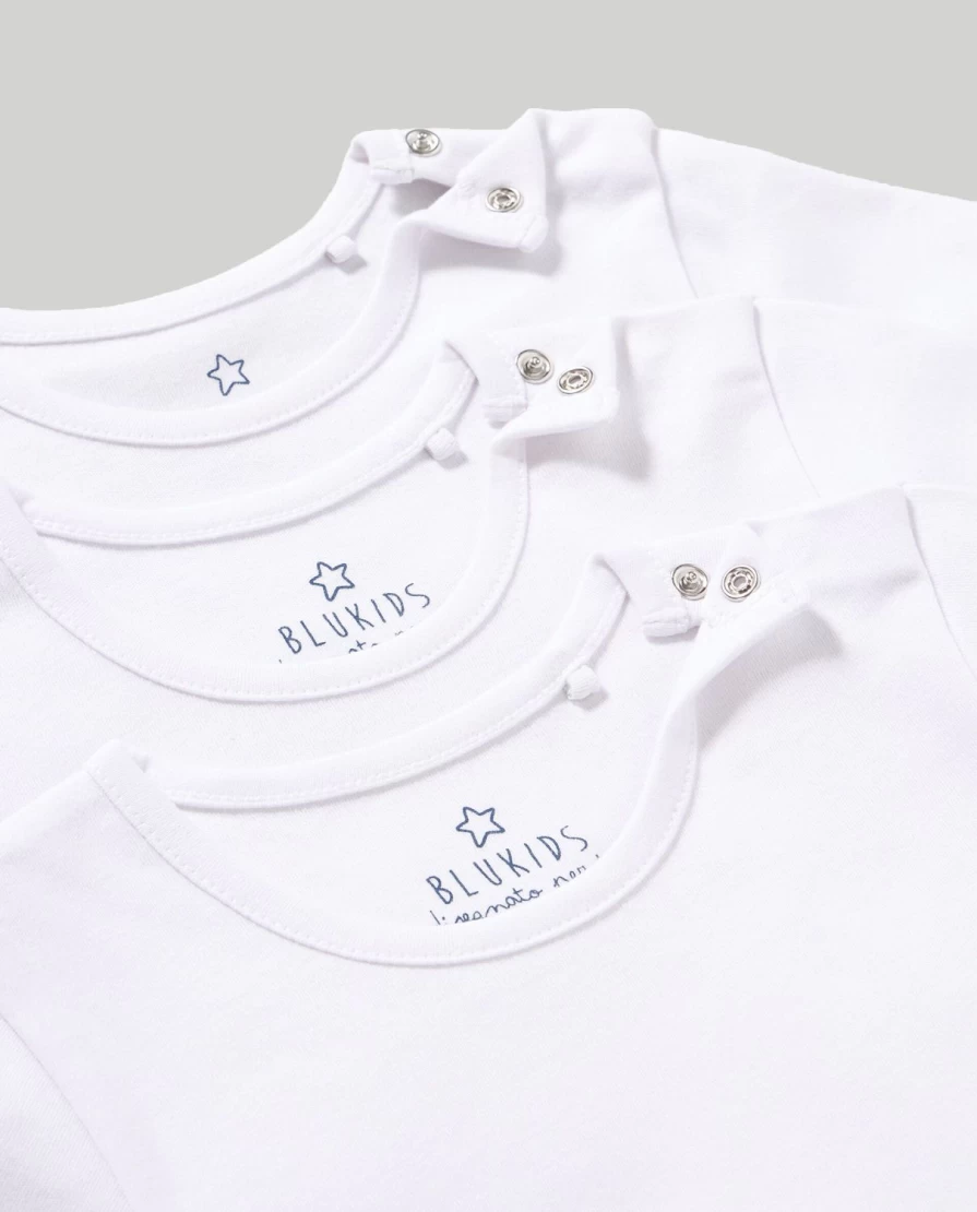 "Blukids 3-Pack Pure Cotton Baby Bodysuits – Soft & Comfortable Newborn Essentials"