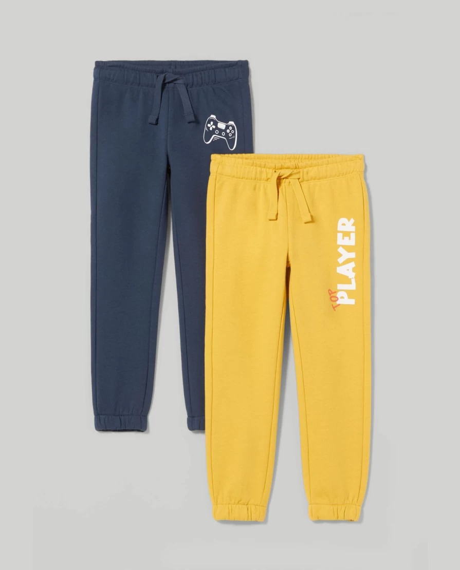 "Blukids 2-Pack Boys' Pure Cotton Joggers - Comfortable Children's Athletic Pants"