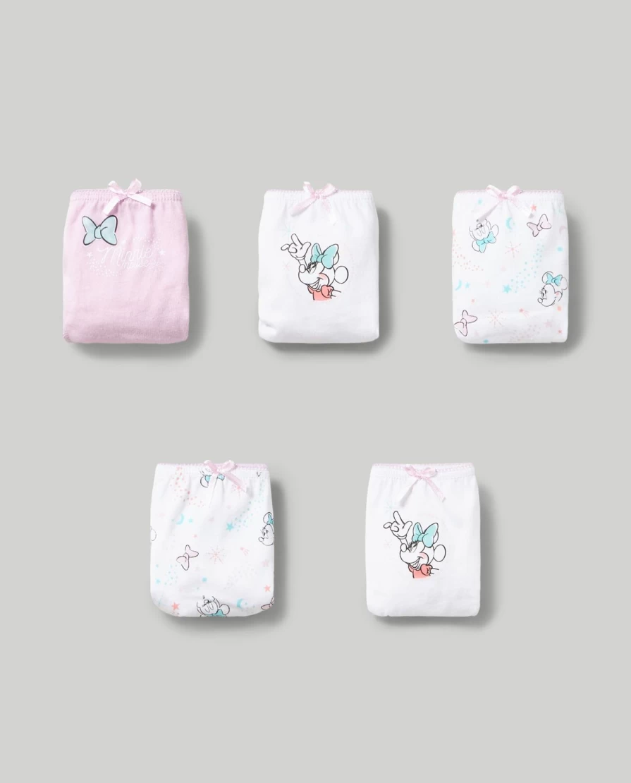 Blukids 5-Pack Girls' Soft Pure Cotton Briefs for Children - Comfortable Underwear