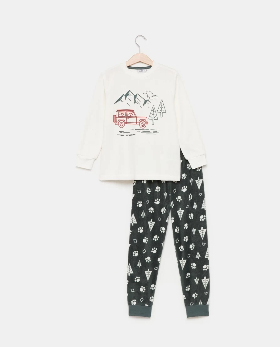 Blukids Boys' Cozy Long Fleece Pajama Set for Kids - Warm Winter Sleepwear