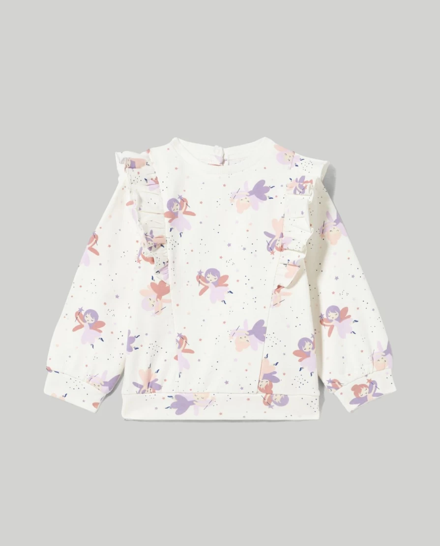 Blukids Newborn Stretch Cotton Ruffled Sweatshirt - Soft Baby Girl & Boy Romper