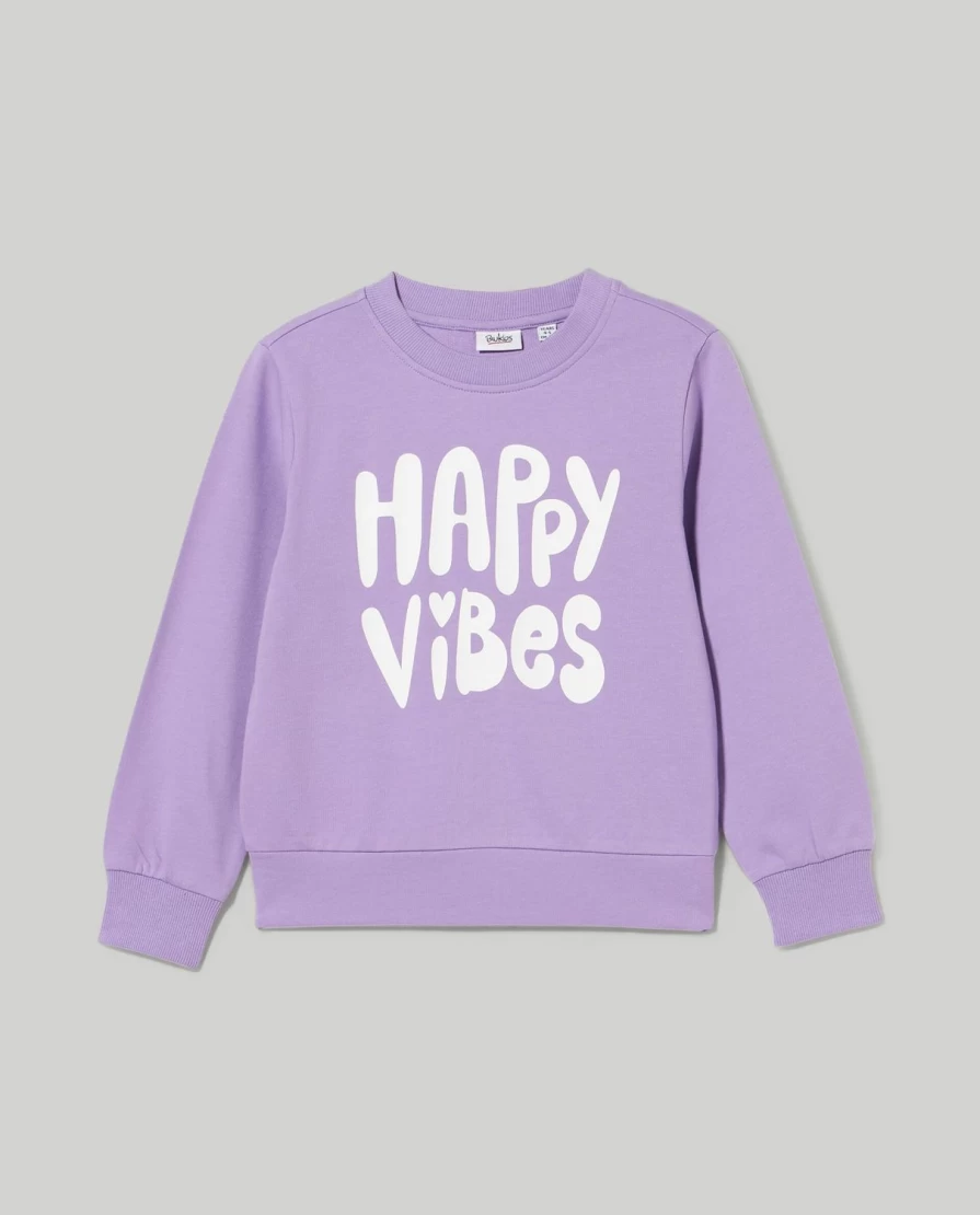 Blukids Girls' Soft Pure Cotton Crew Neck Sweatshirt - Comfortable Kids Casual Pullover
