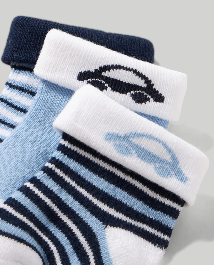 Blukids 3-Pack Soft Terry Socks for Newborn Babies - Comfortable & Breathable