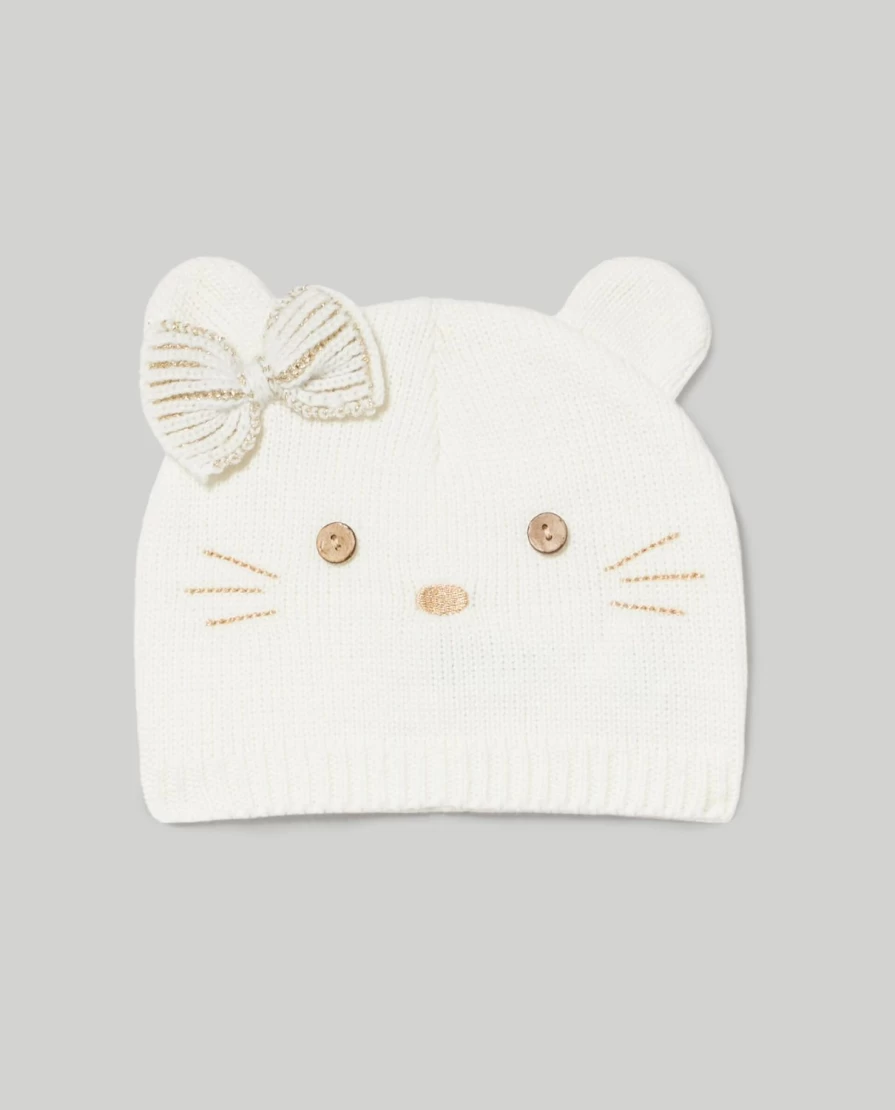 Blukids Newborn Baby Girl Embroidered Tricot Hat for Infants