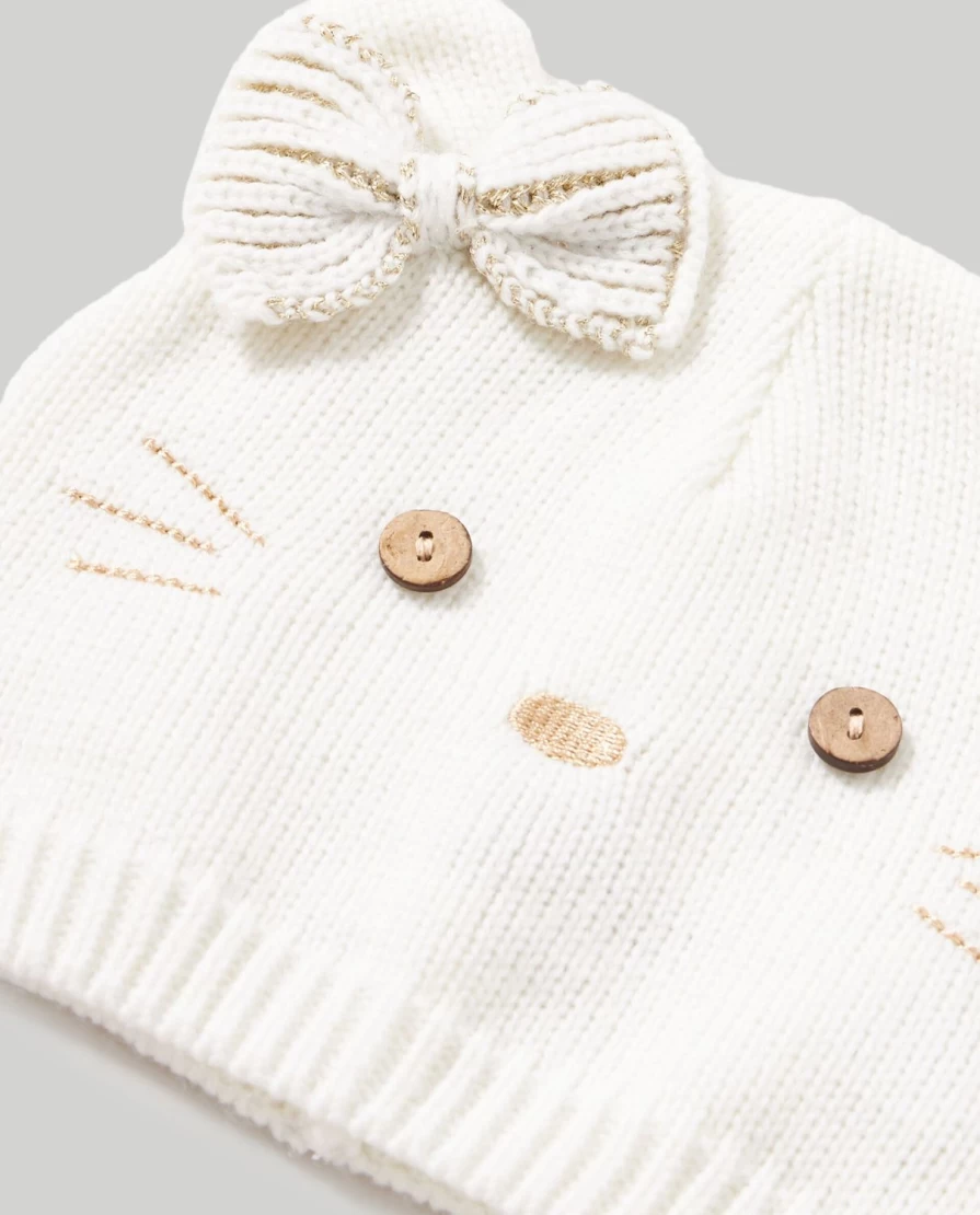 Blukids Newborn Baby Girl Embroidered Tricot Hat for Infants
