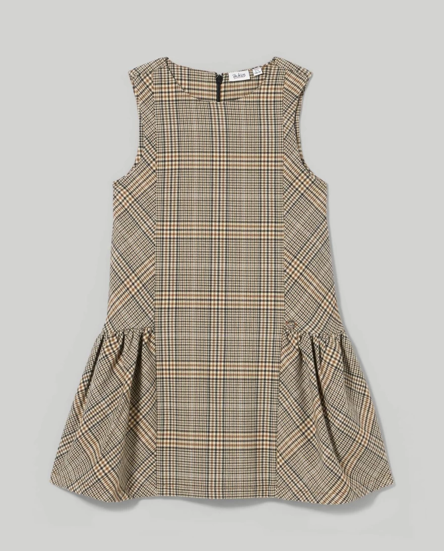 "Blukids Girls' Sleeveless Checked Dress – Stylish Children's Summer Outfit"
