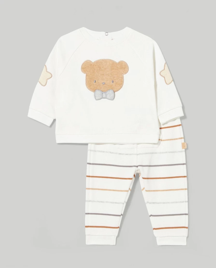 "Blukids Newborn Cotton Set with Applique and Embroidery - Soft Baby Outfit"
