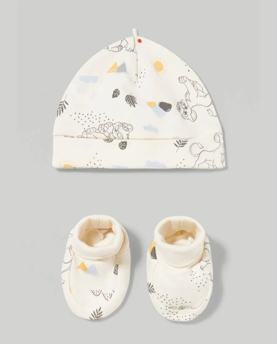 Blukids Newborn Baby Cotton Shoes and Hat Set - Soft Breathable Unisex Infant Gift