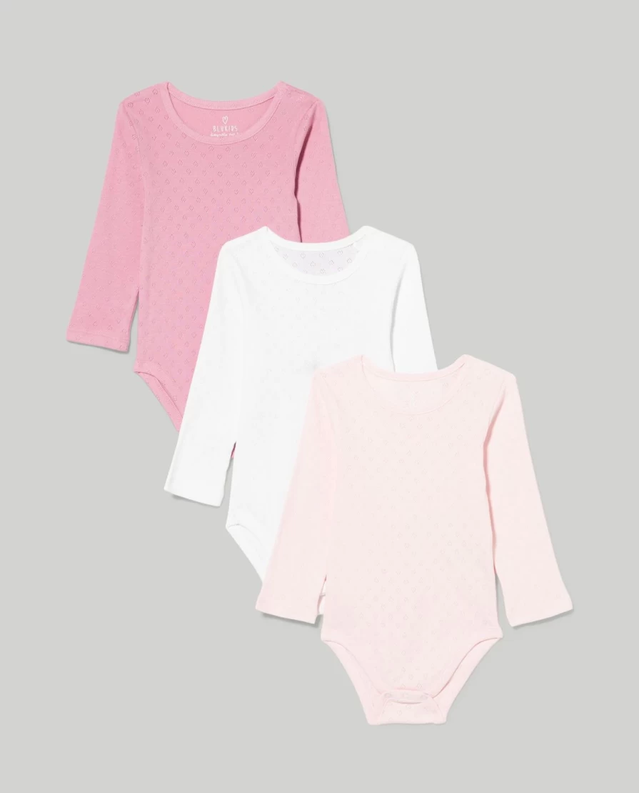 Blukids 3-Pack Pure Cotton Bodysuits for Newborns - Soft Baby Essentials