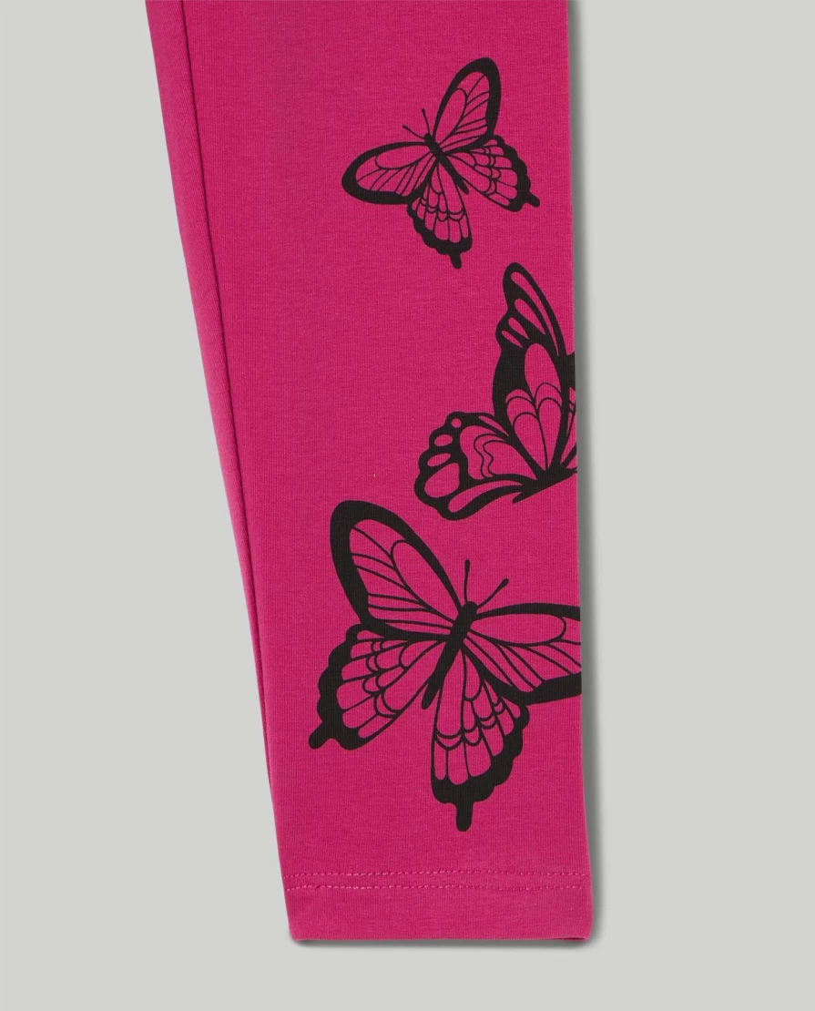 "Blukids Youth Stretch Cotton Leggings with Fun Girl Print - Comfortable & Stylish"