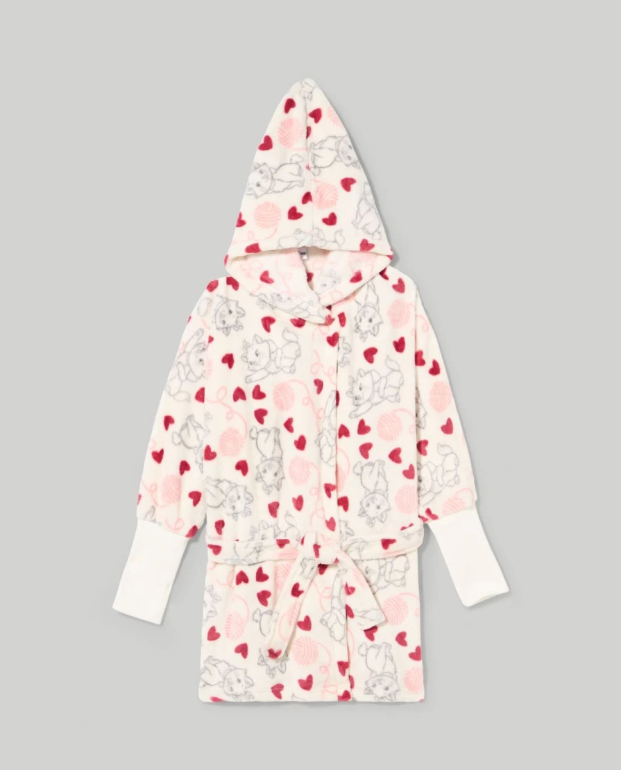 Blukids Youth Girls' Hooded Fleece Dressing Gown - Soft Cozy Robe for Kids