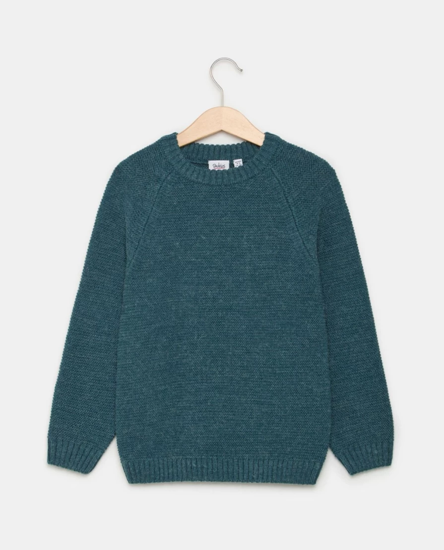Blukids Kids Wool Blend Tricot Crewneck Sweater for Children