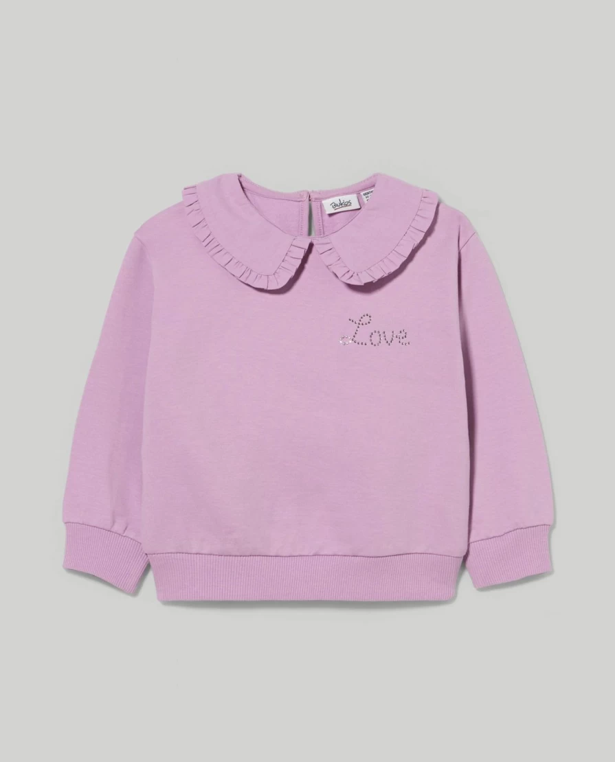 Blukids Newborn Peter Pan Collar Cotton Sweatshirt for Baby Girls - Soft & Comfortable
