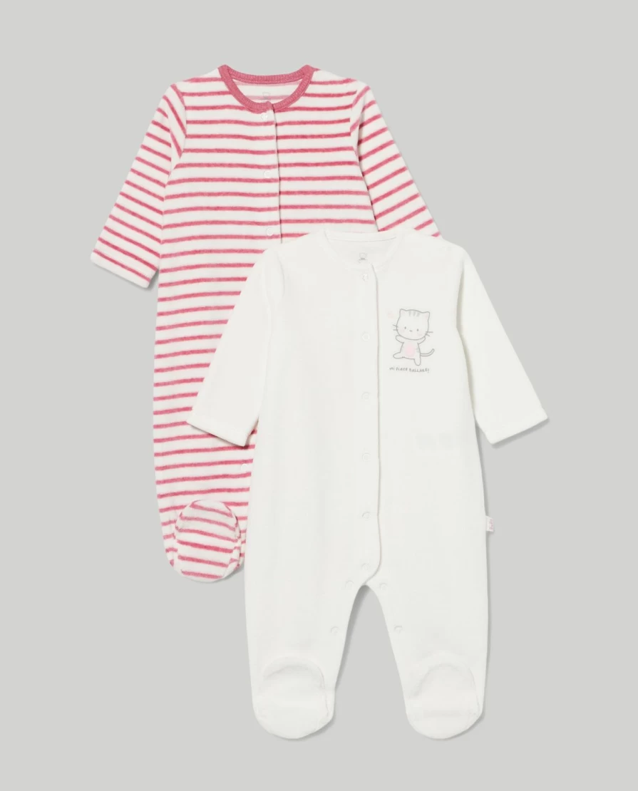 Blukids Pack of 2 Soft Chenille Rompers for Newborns - Cozy Baby Unisex Jumpsuits