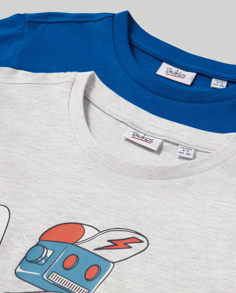 "Blukids Boys' Cotton T-Shirt Pack - 2-Pack Children's Comfortable Tees"