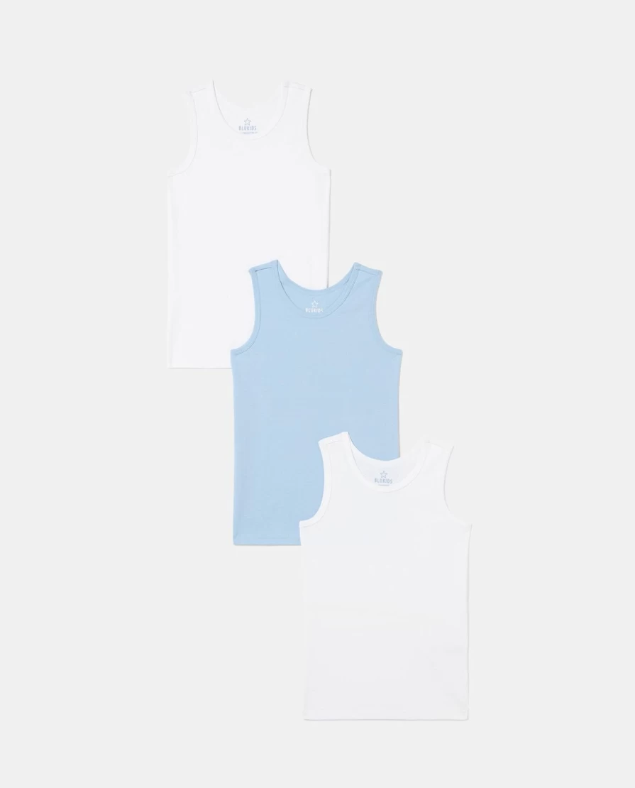 "Blukids 3-Pack Pure Cotton Boys & Girls Tank Tops - Soft Kids Undershirts"