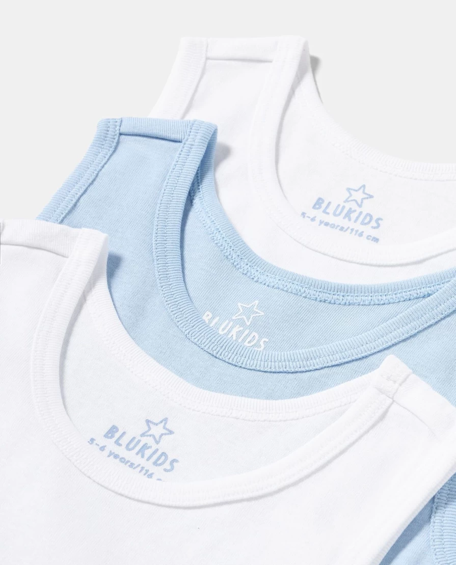 "Blukids 3-Pack Pure Cotton Boys & Girls Tank Tops - Soft Kids Undershirts"