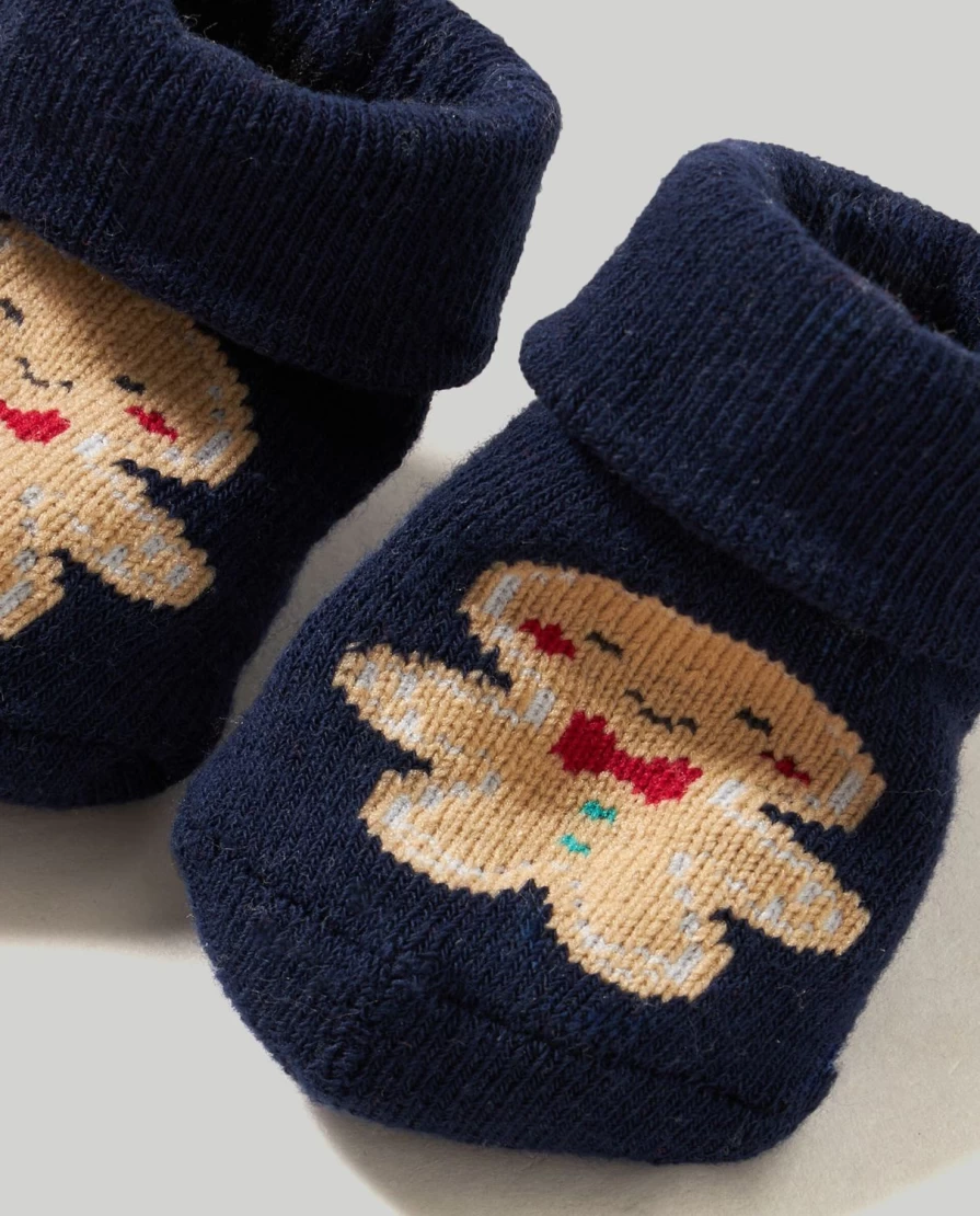 Blukids Organic Cotton Terry Christmas Baby Socks for Holiday Comfort