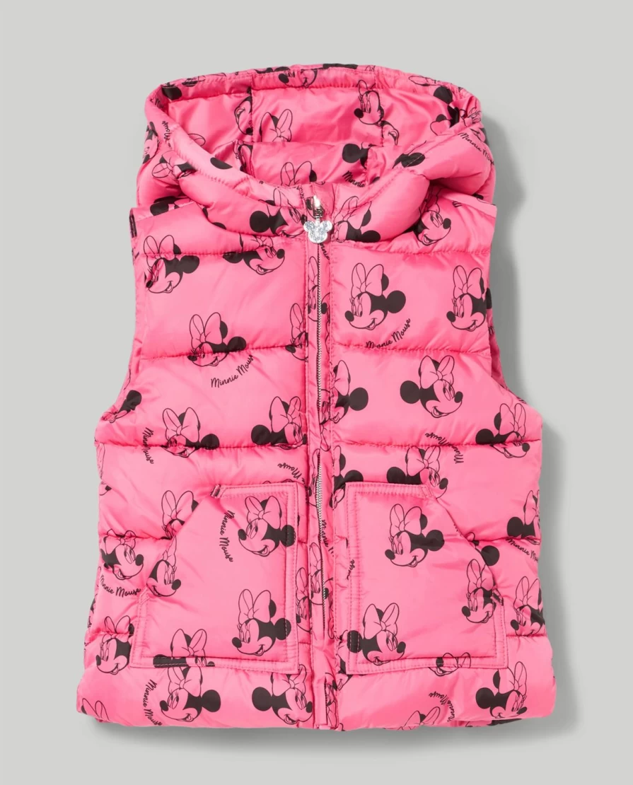 Blukids Disney Print Padded Vest for Girls - Warm Quilted Children's Winter Jacket