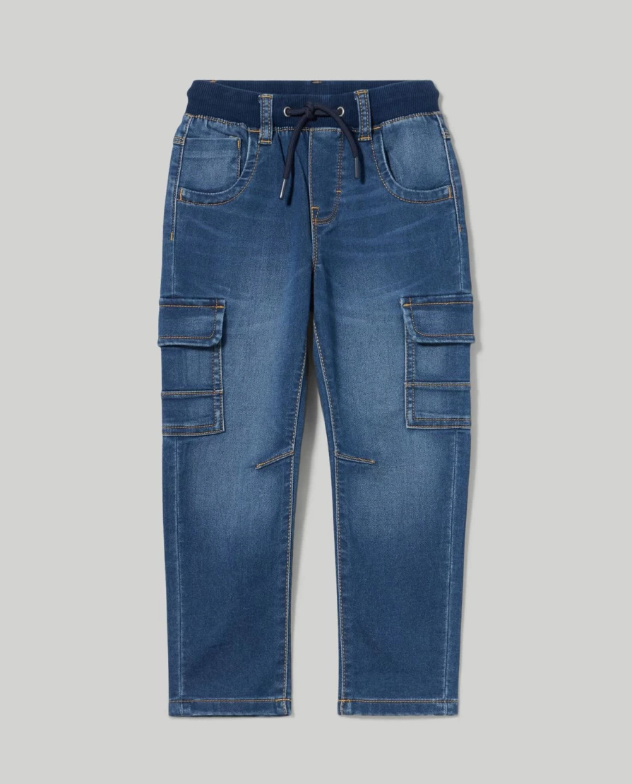 Blukids Boys' Denim Fleece Joggers with Side Pockets - Comfortable Kids' Athletic Pants