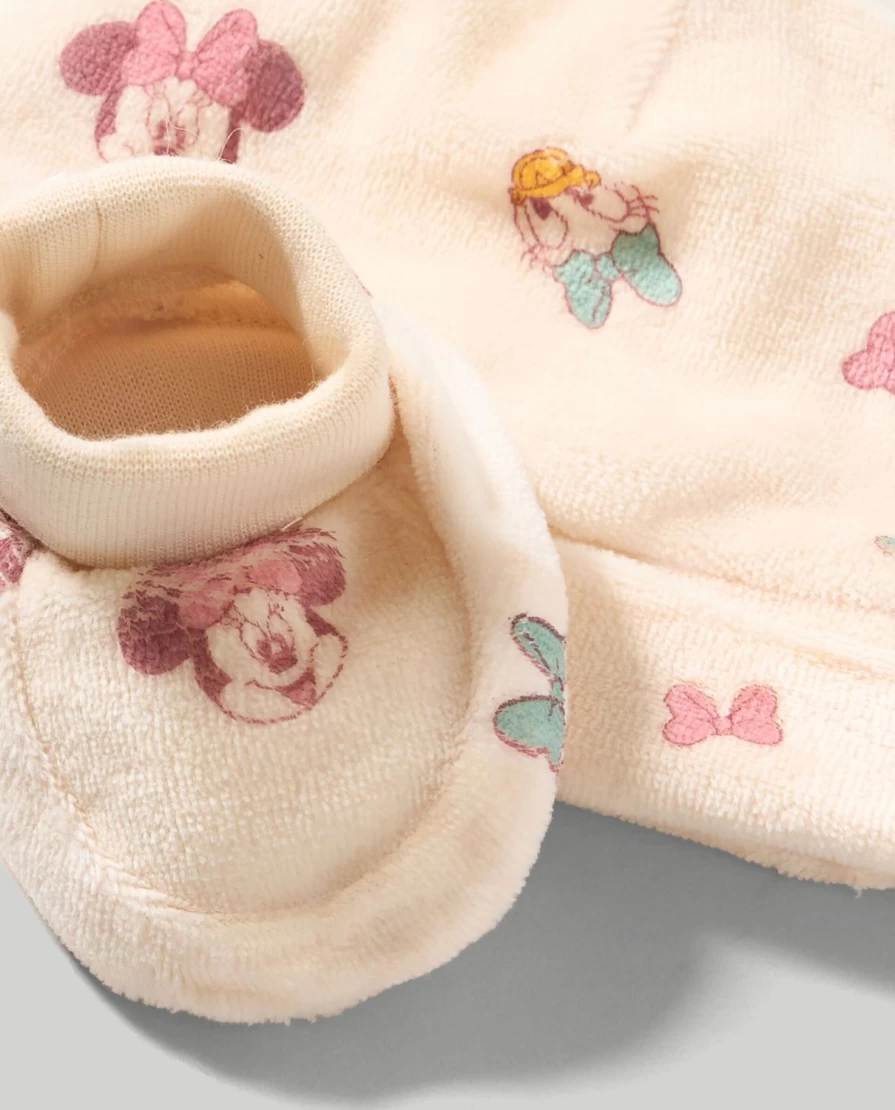 Blukids Baby Chenille Booties and Hat Set - Soft Newborn Unisex Gift for Birth