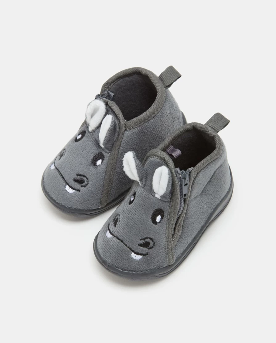 Blukids Newborn Baby Zip-Up Slippers - Soft & Cozy First Walkers for Infants