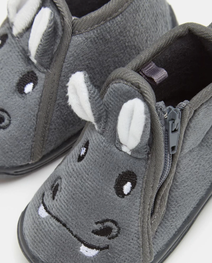 Blukids Newborn Baby Zip-Up Slippers - Soft & Cozy First Walkers for Infants