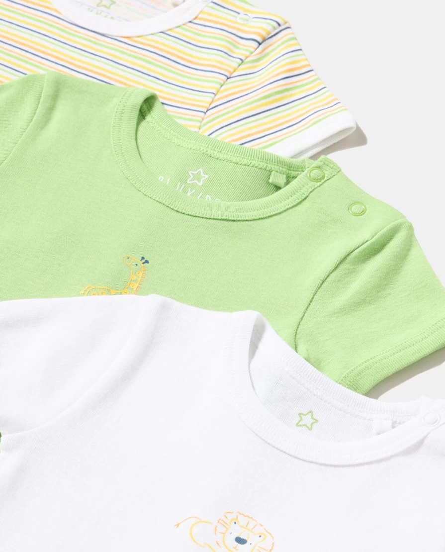 "Blukids Newborn Baby Short Sleeve Bodysuits - 3 Pack"
