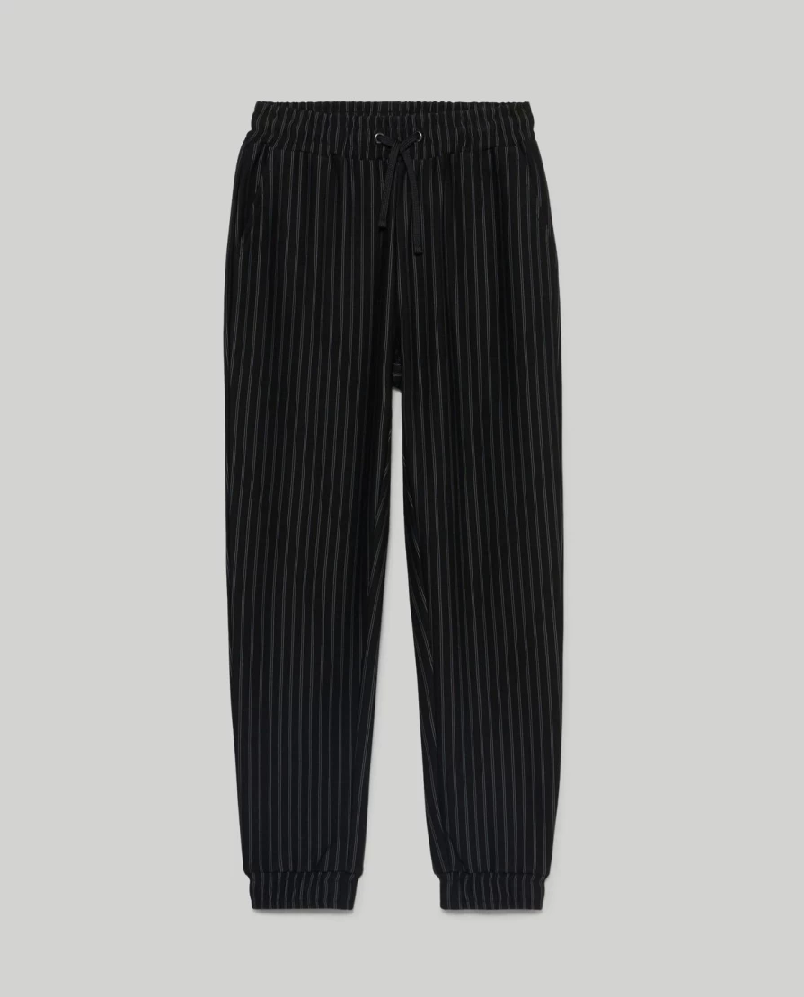 "Blukids Youth Joggers in Punto Milano - Stylish Pinstripe Pattern Pants for Girls"