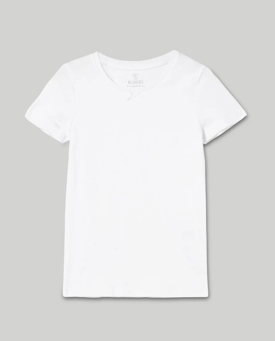 "Blukids Girls' 2-Pack 100% Pure Cotton Interlock T-Shirts for Children"
