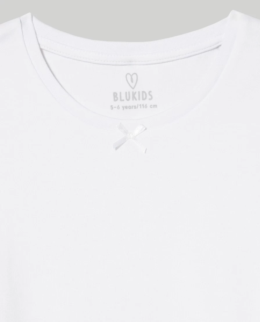 "Blukids Girls' 2-Pack 100% Pure Cotton Interlock T-Shirts for Children"
