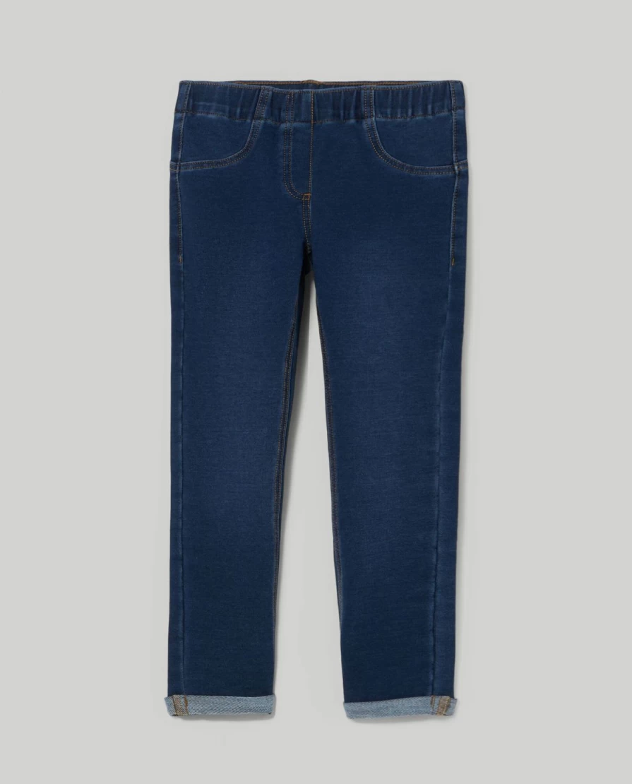 "Blukids Girls' Denim Sweatshirt Treggings | Comfortable Stretch Denim Pants for Kids"