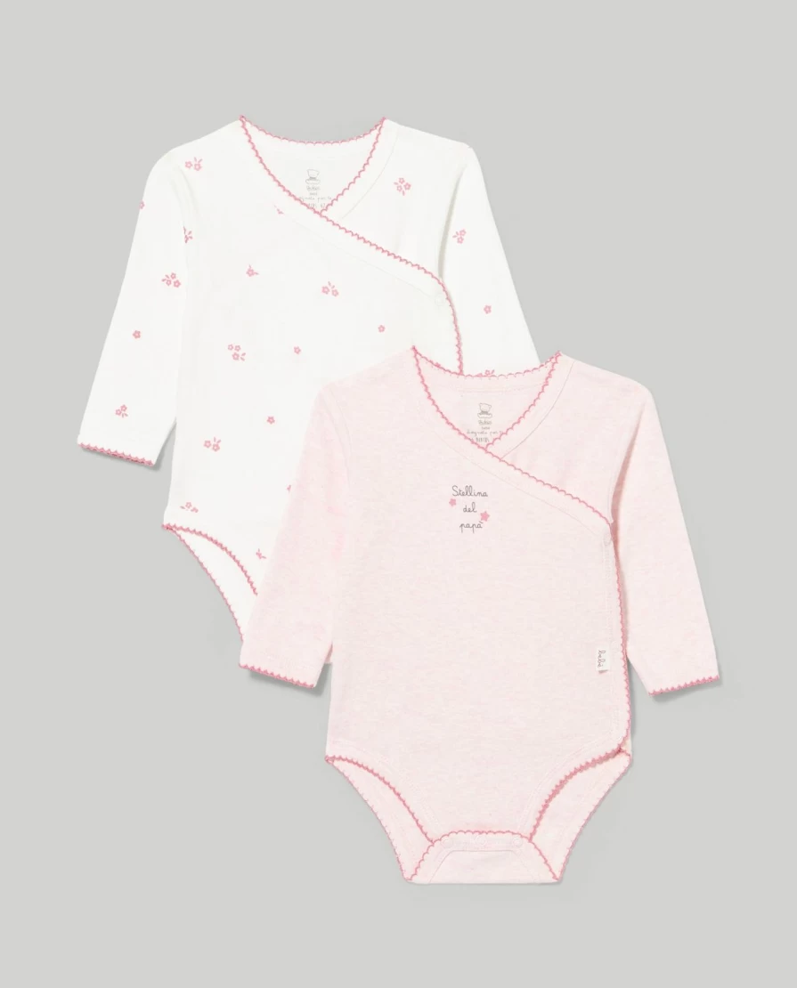"Blukids Pack of 2 Pure Cotton Interlock Bodysuits for Newborns – Soft Baby Essentials"
